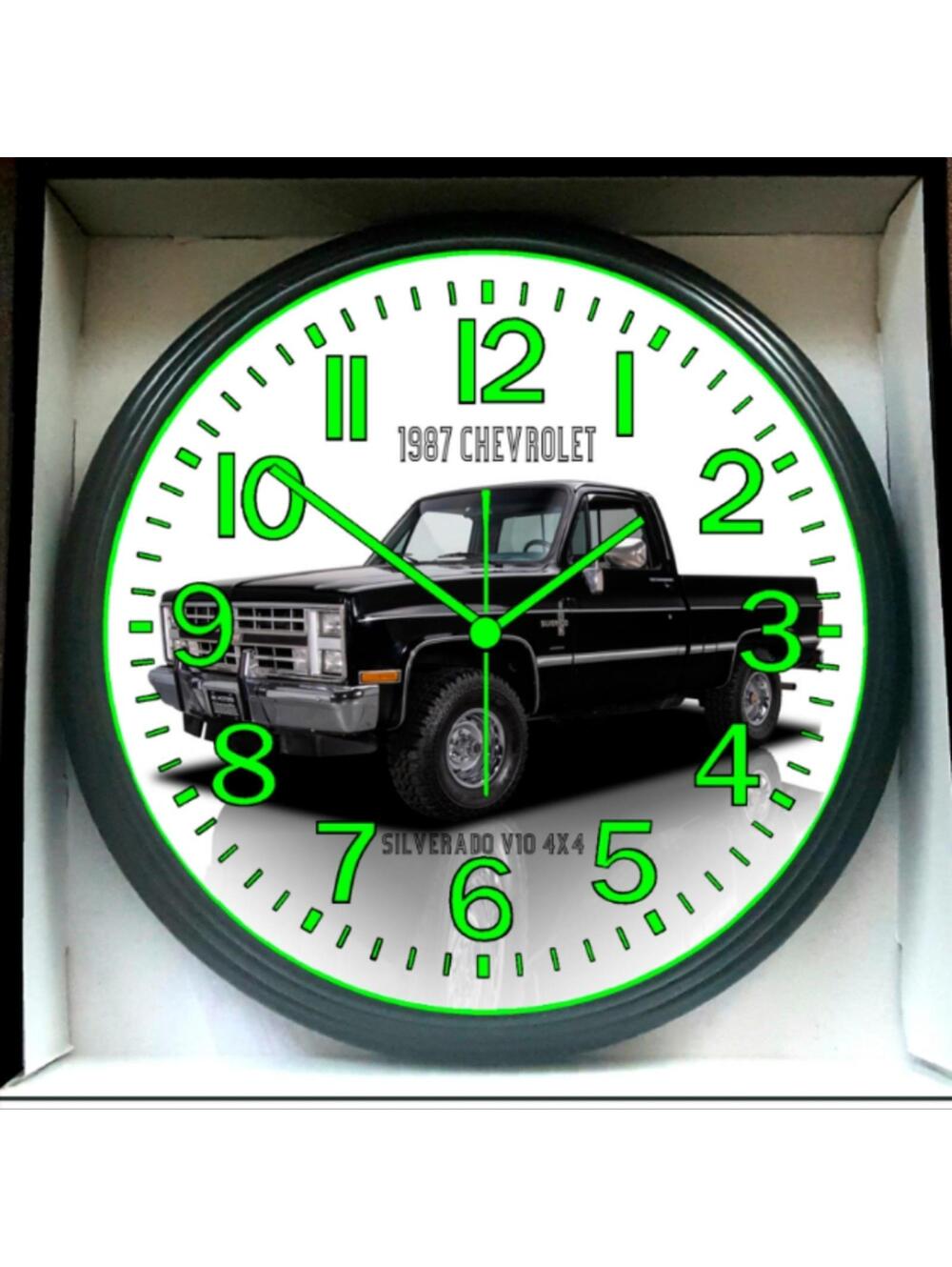 1987 Chevy Chevrolet 4x4 Silverado Short Bed Glow In The Dark Wall Clock New!